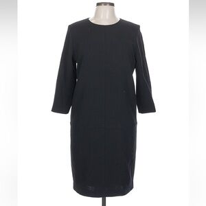 RALPH LAUREN BLACK LABEL 3/4 Sleeve Black Day Dress Sz 12 Minimalist Career LBD